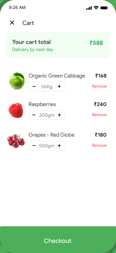 FarmFood shopping cart
