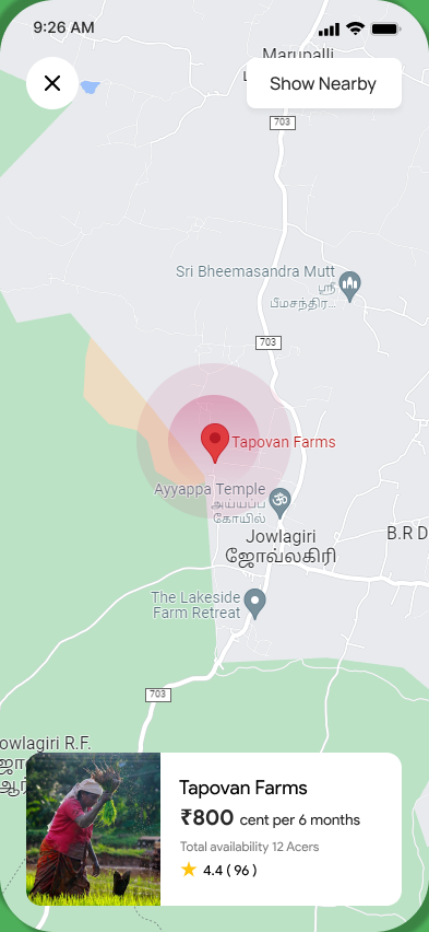 FarmFood map view