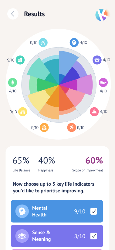 KLIP wellbeing assessment results