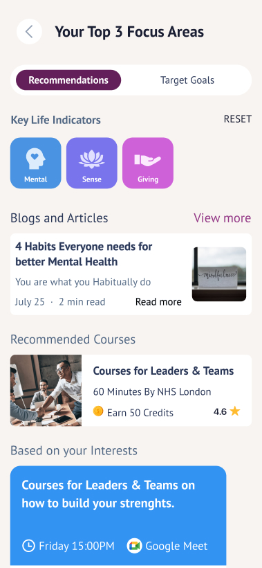 KLIP recommended focus areas